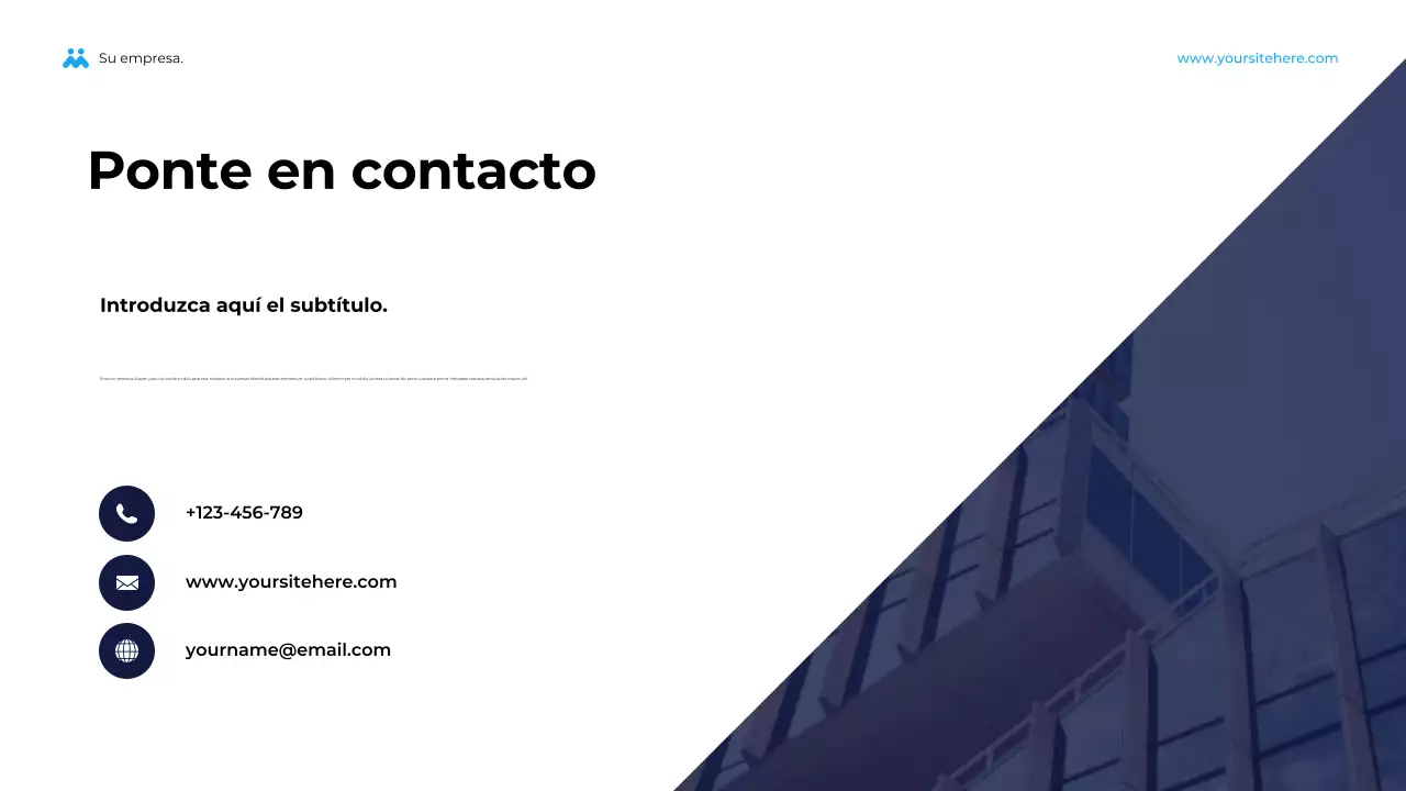 Presentación empresarial geométrica azul