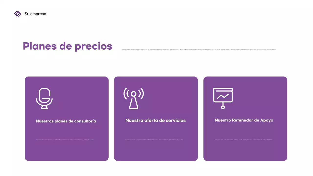 Presentación empresarial geométrica de color púrpura