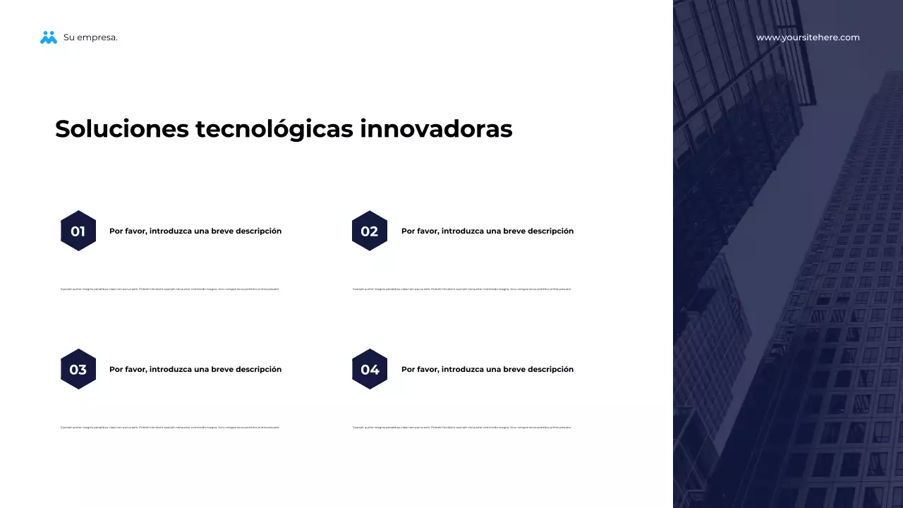 Presentación empresarial geométrica azul