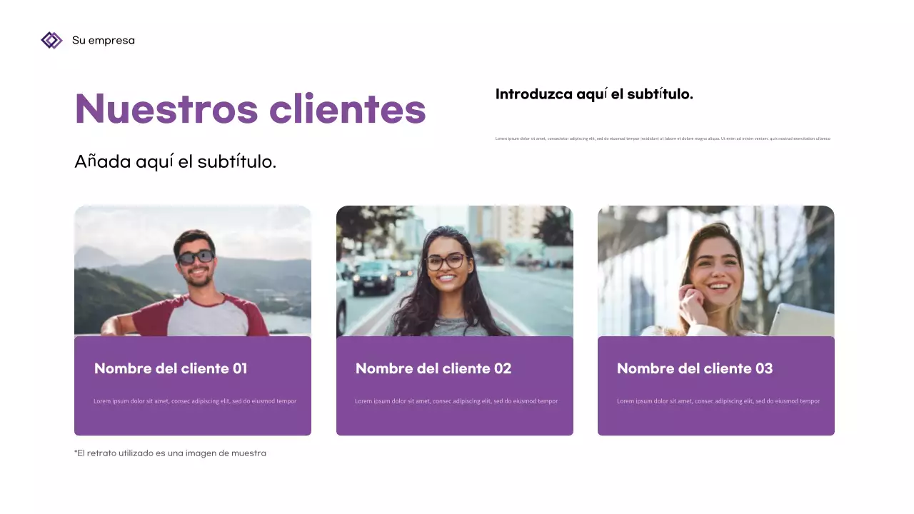 Presentación empresarial geométrica de color púrpura