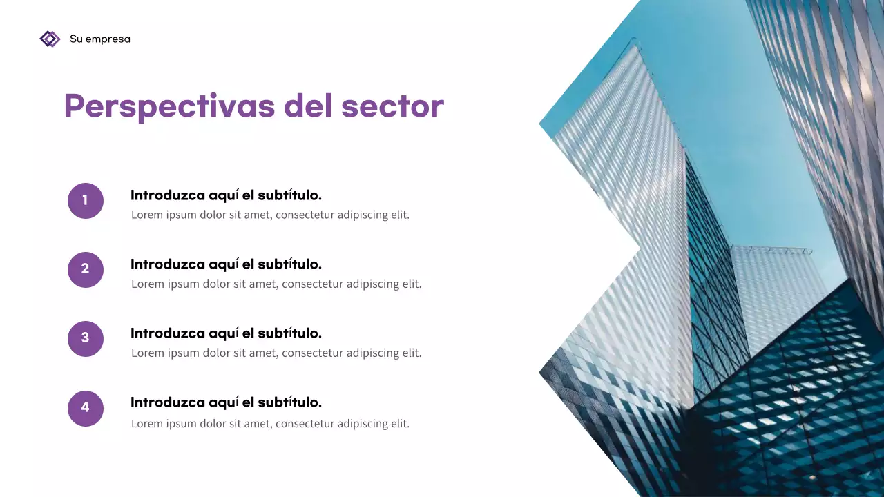 Presentación empresarial geométrica de color púrpura