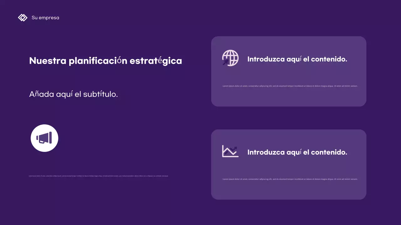 Presentación empresarial geométrica de color púrpura