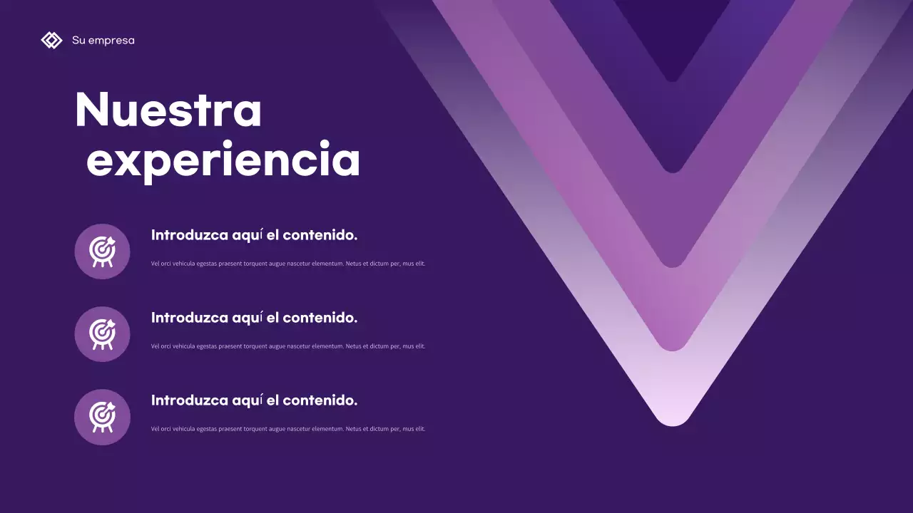 Presentación empresarial geométrica de color púrpura