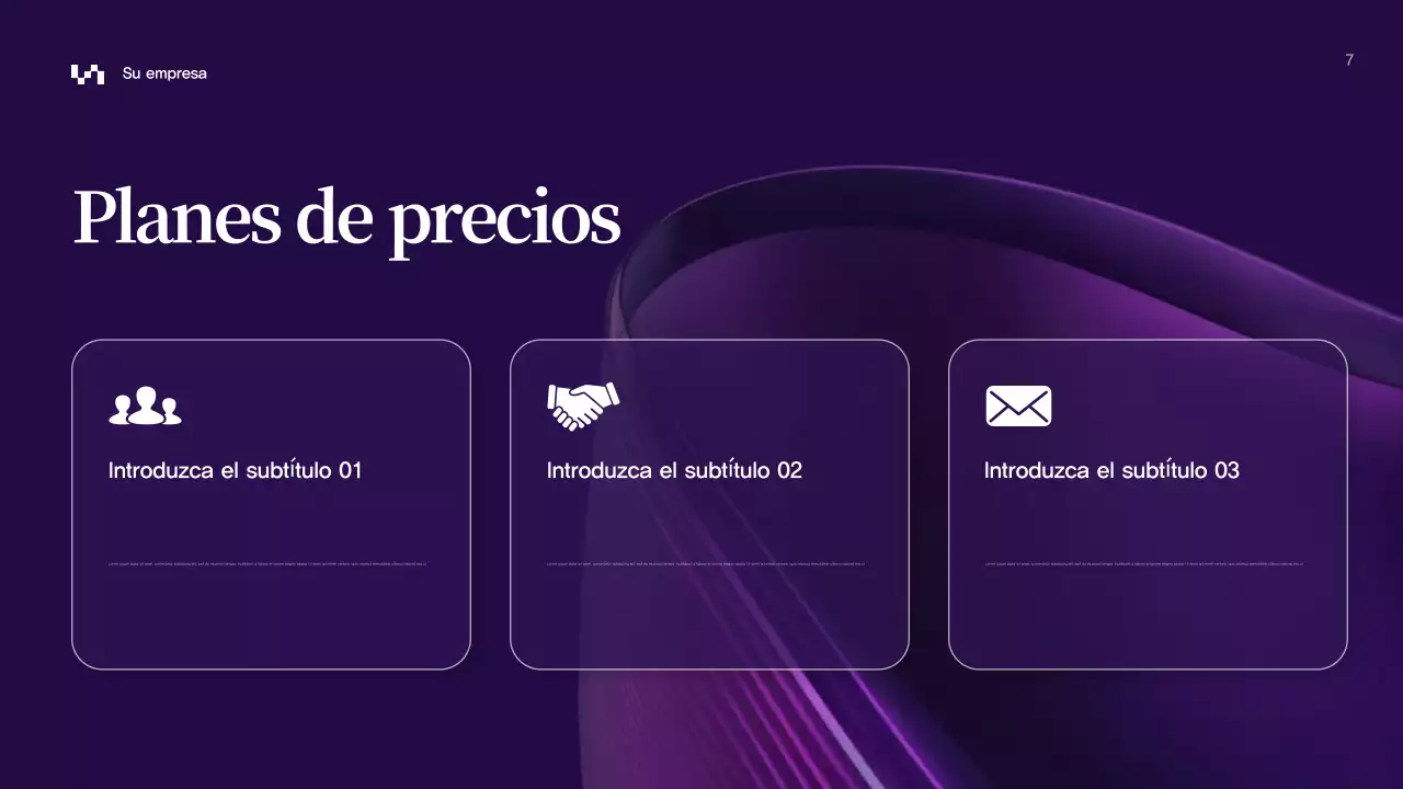 Presentación comercial abstracta en color púrpura