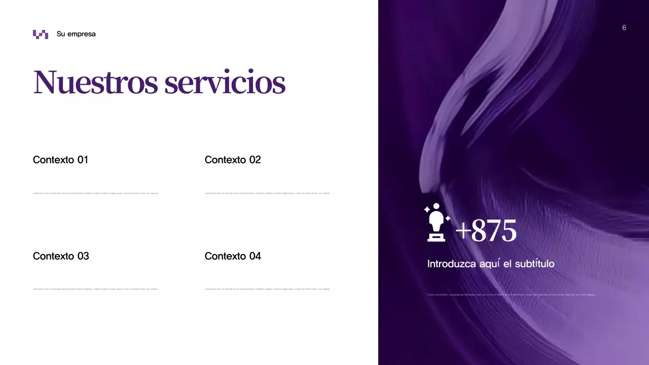 Presentación comercial abstracta en color púrpura