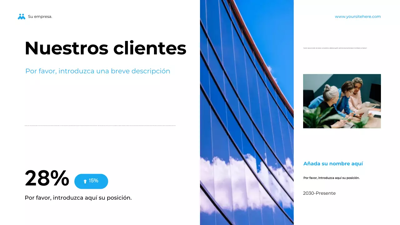 Presentación empresarial geométrica azul