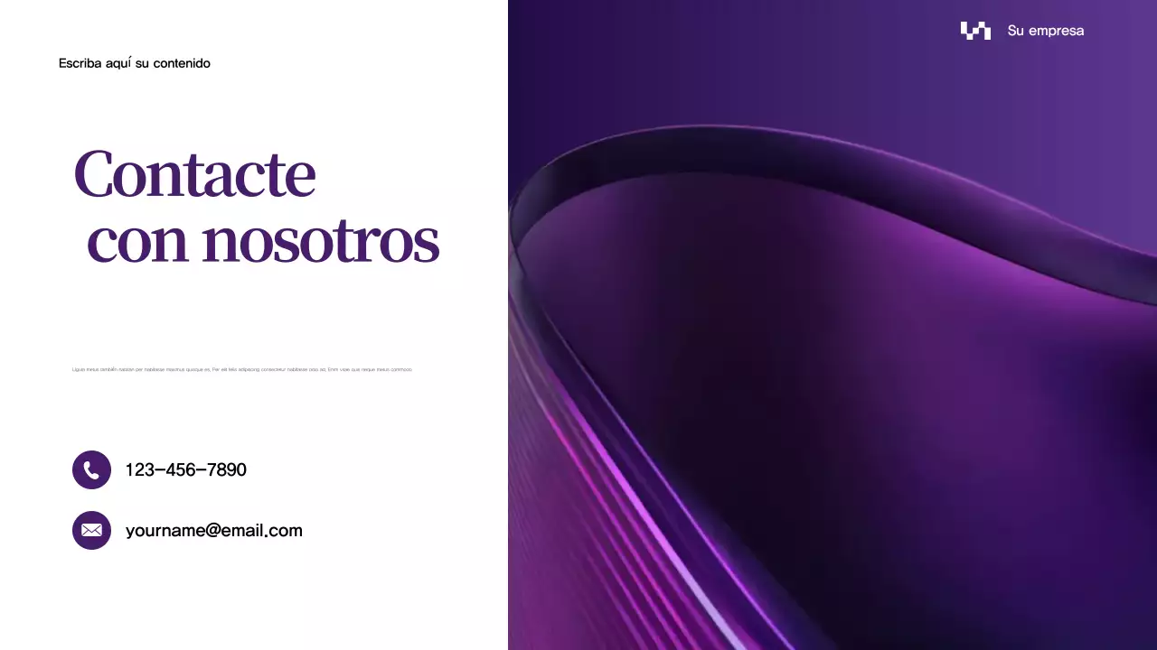 Presentación comercial abstracta en color púrpura