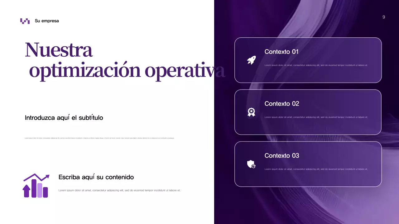 Presentación comercial abstracta en color púrpura