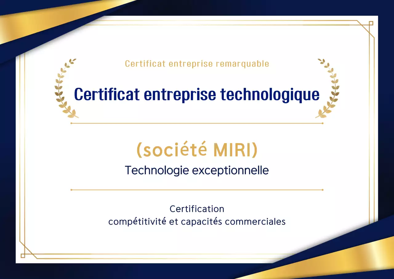 Plaque de certificat classique bleue