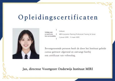Marine Keurig Training Certificaat