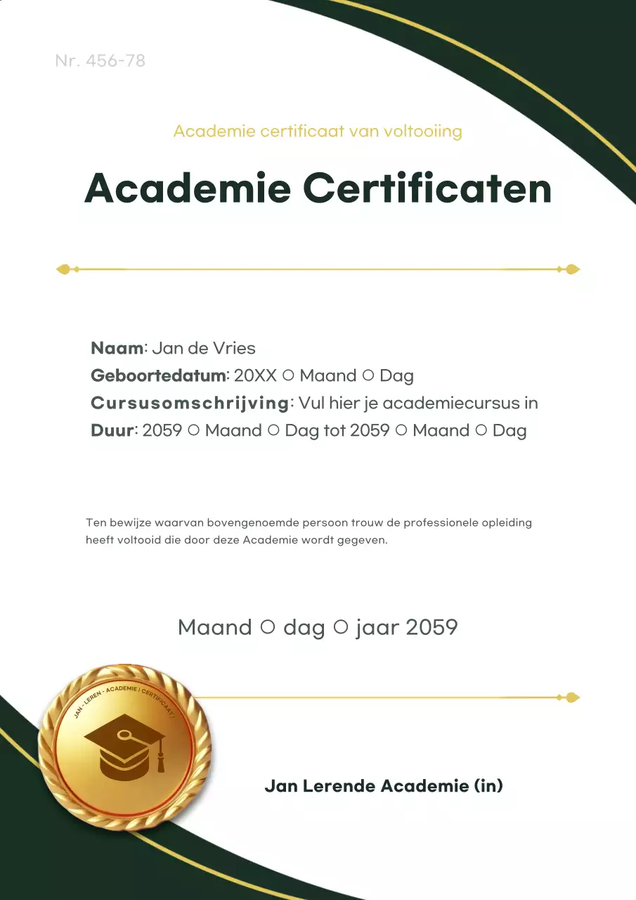 Green Tidy Aanwervingslijst voor stagiairs