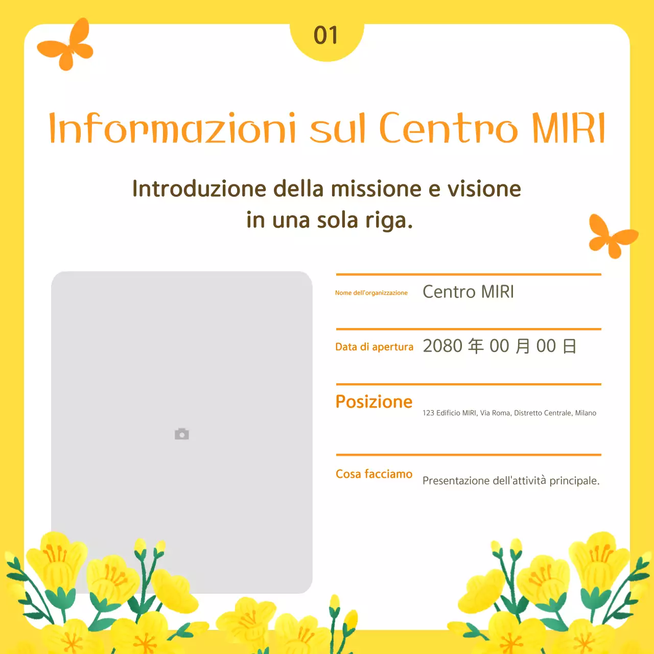 Bollettino di servizio pubblico giallo semplice