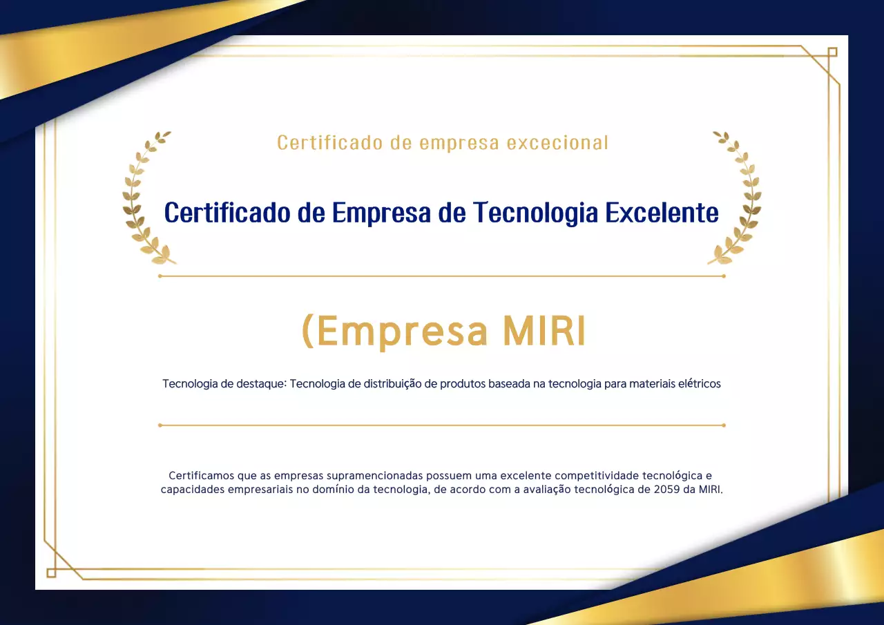 Placa de certificado clássica azul