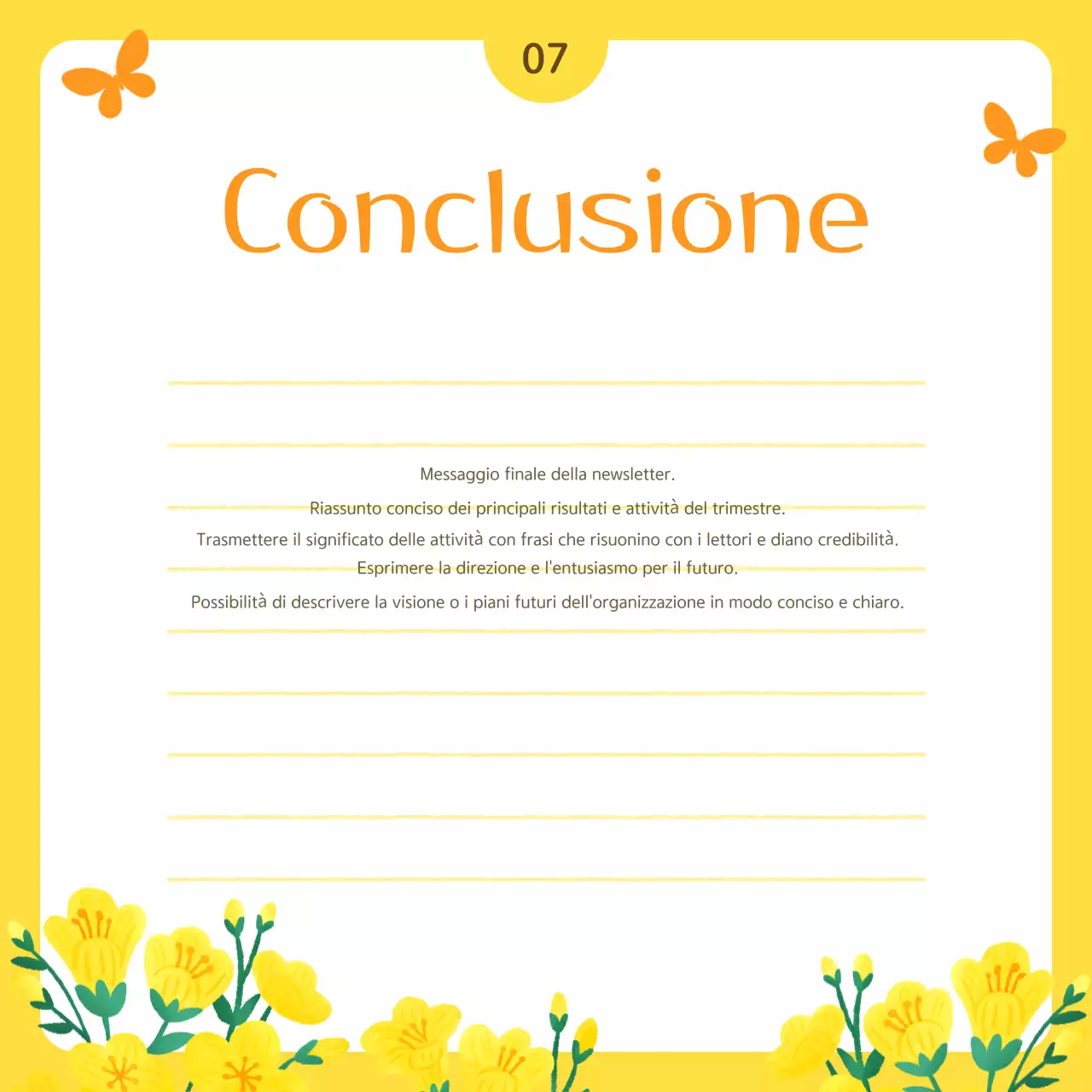 Bollettino di servizio pubblico giallo semplice