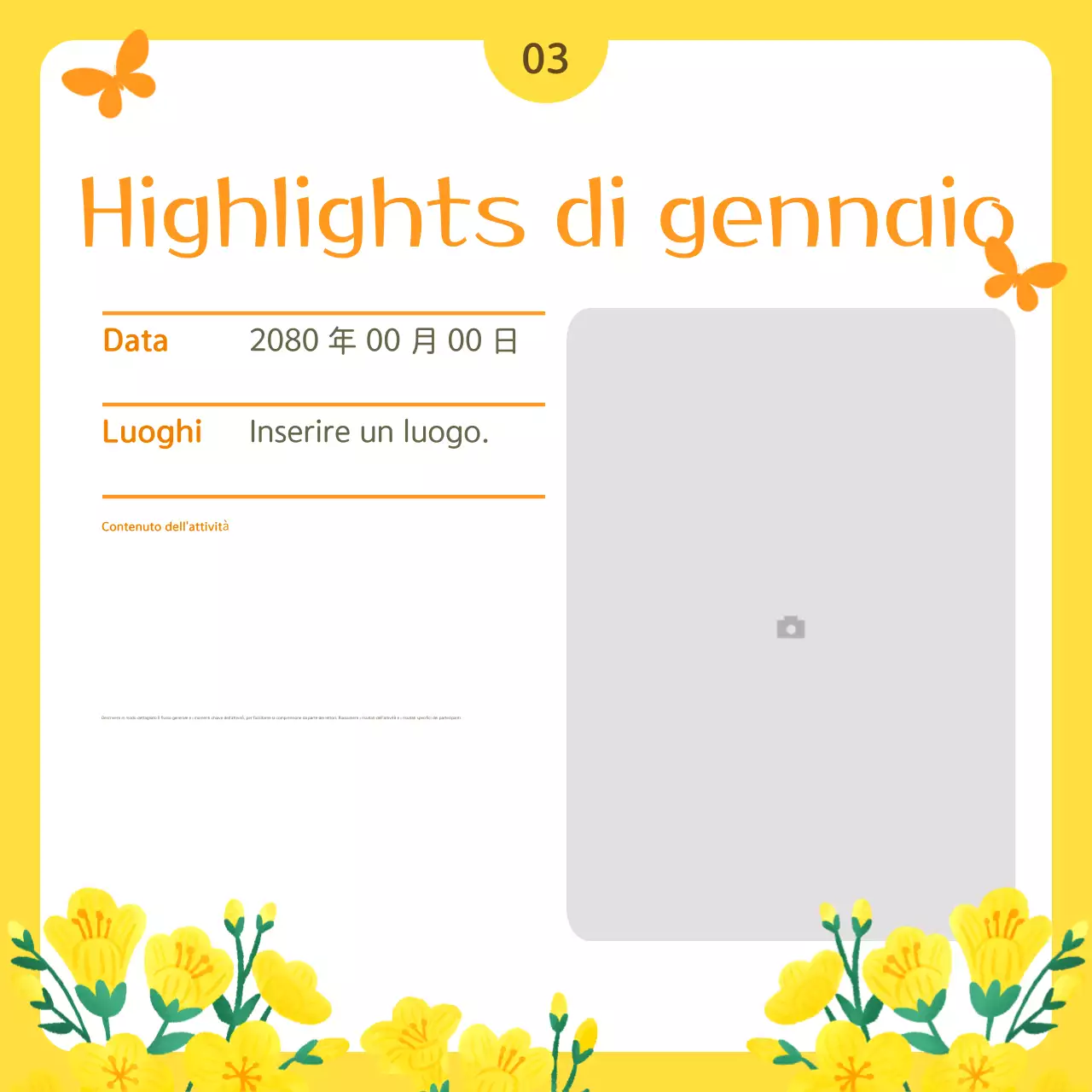 Bollettino di servizio pubblico giallo semplice