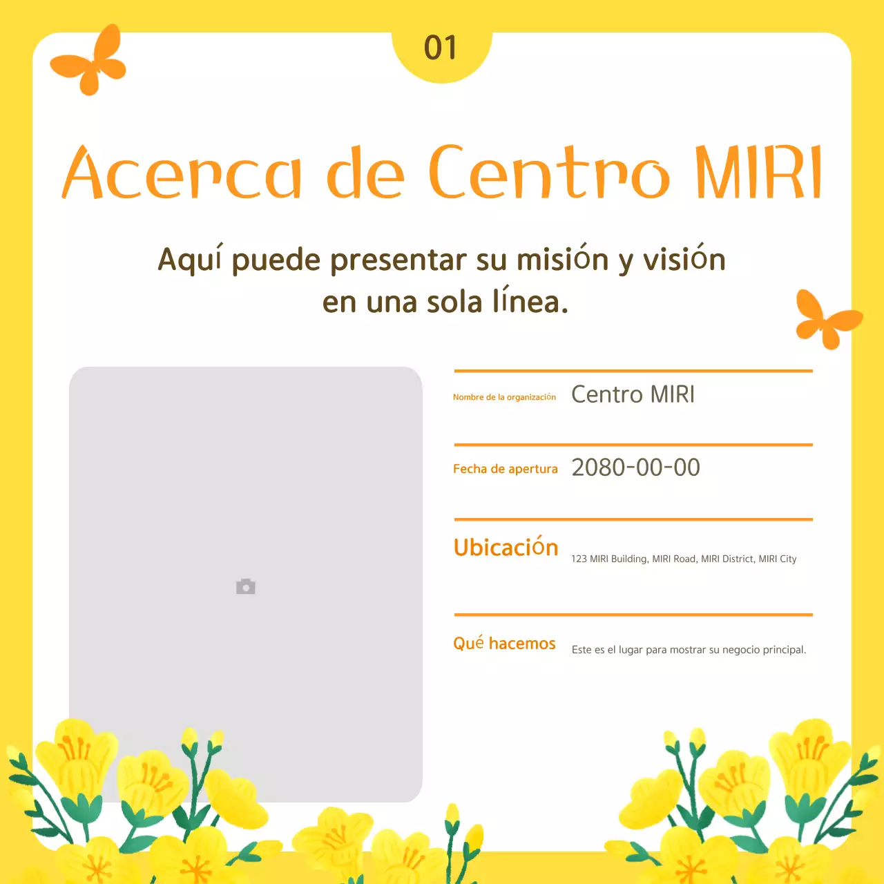 Boletín simple amarillo de servicio público