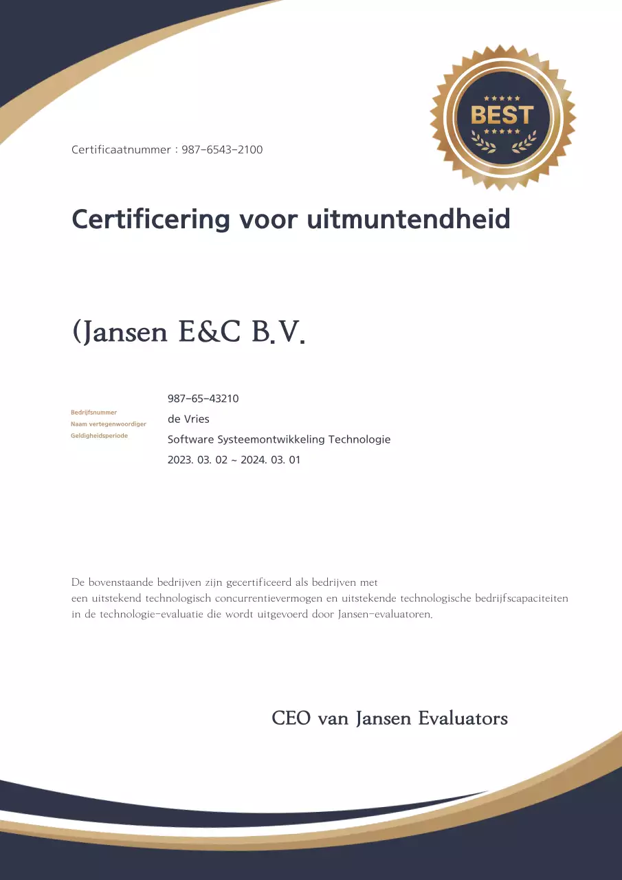 Navy Clean Gecertificeerde Lijst