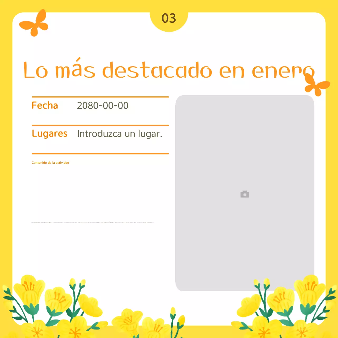 Boletín simple amarillo de servicio público