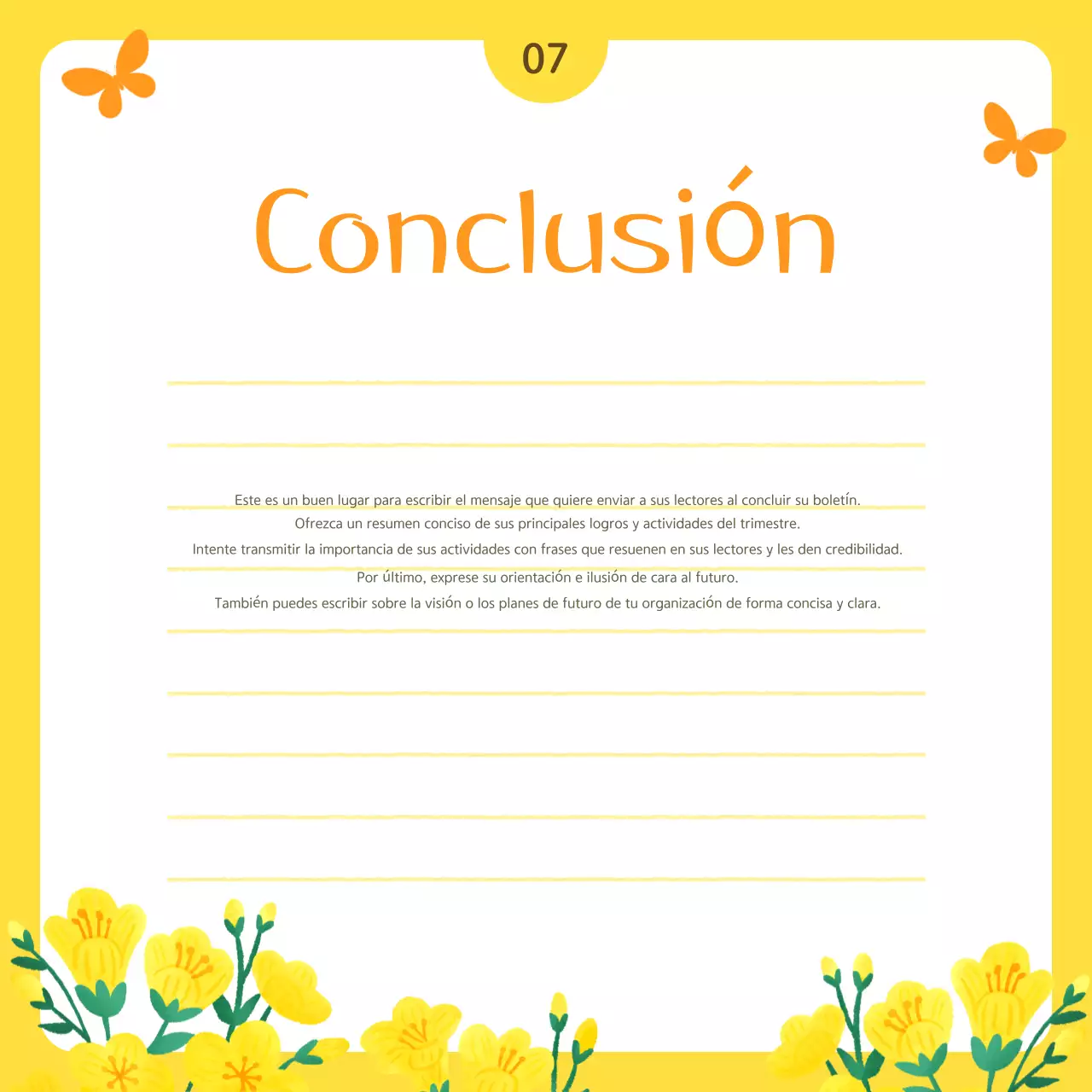 Boletín simple amarillo de servicio público