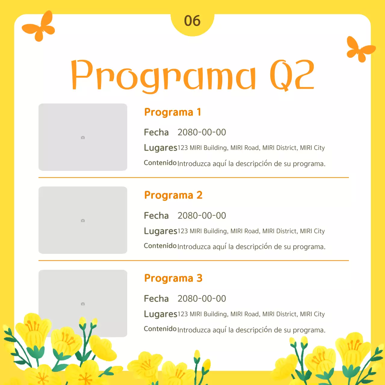 Boletín simple amarillo de servicio público