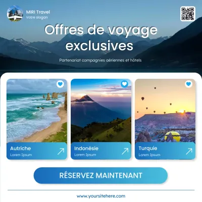 publicité de voyage moderne bleue