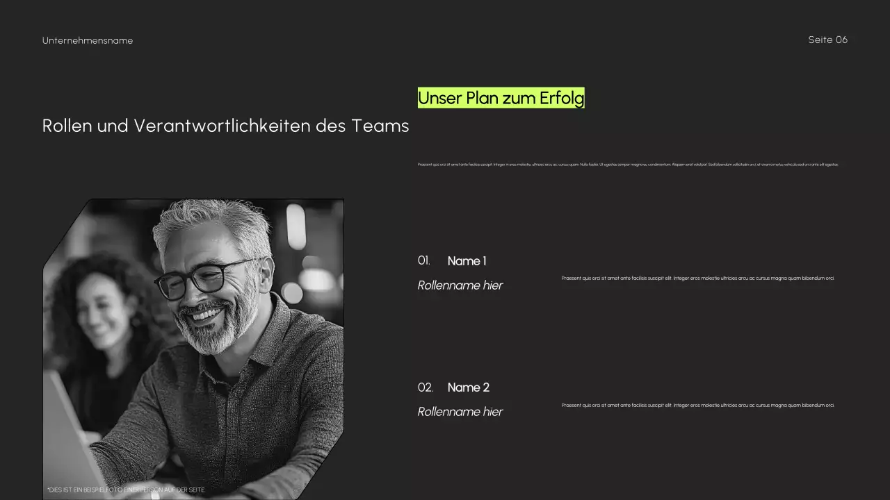 Minimalistische, dunkle, schlanke Präsentation der Verkaufsstrategie