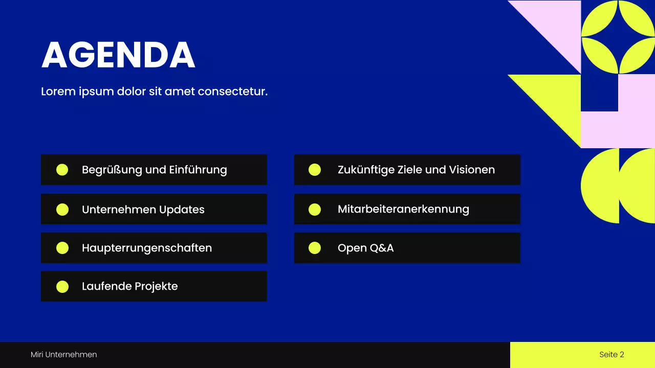 Blue Geometric Townhall Meeting Präsentation