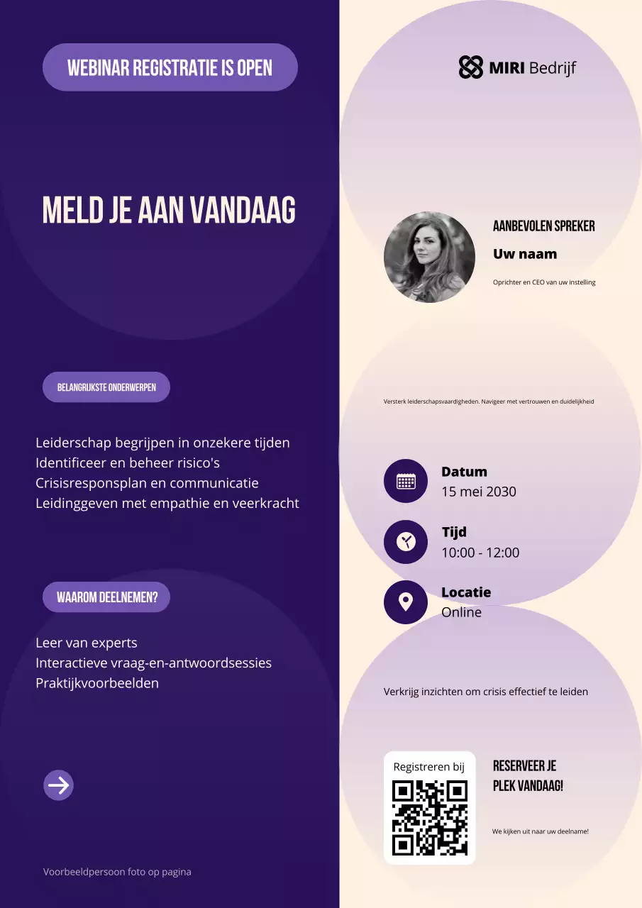 Paars Modern Geometrisch Webinar Promotie