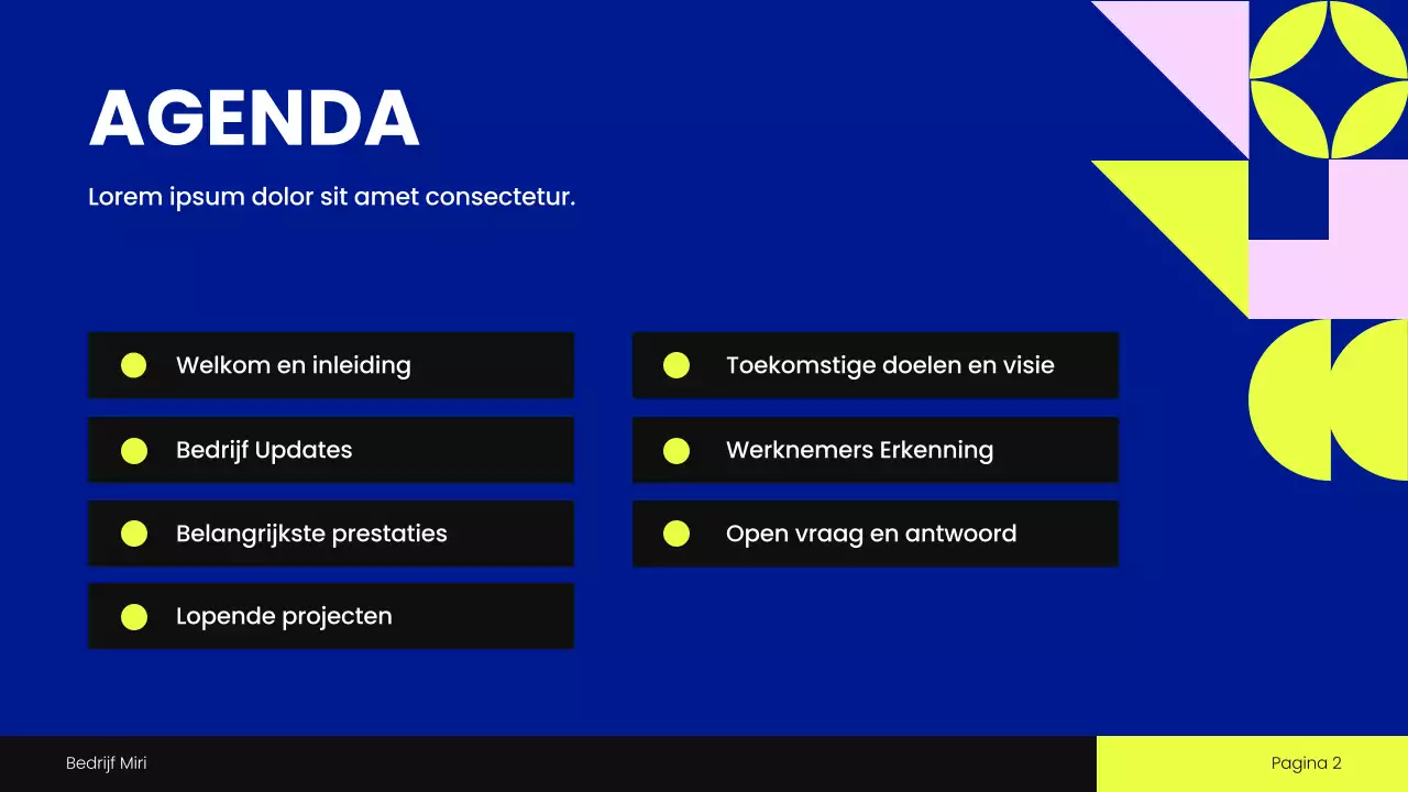 Presentatie bijeenkomst blauwe geometrie