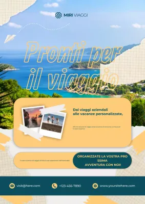 Promozione dell'agenzia di viaggi moderna in verde acqua e giallo