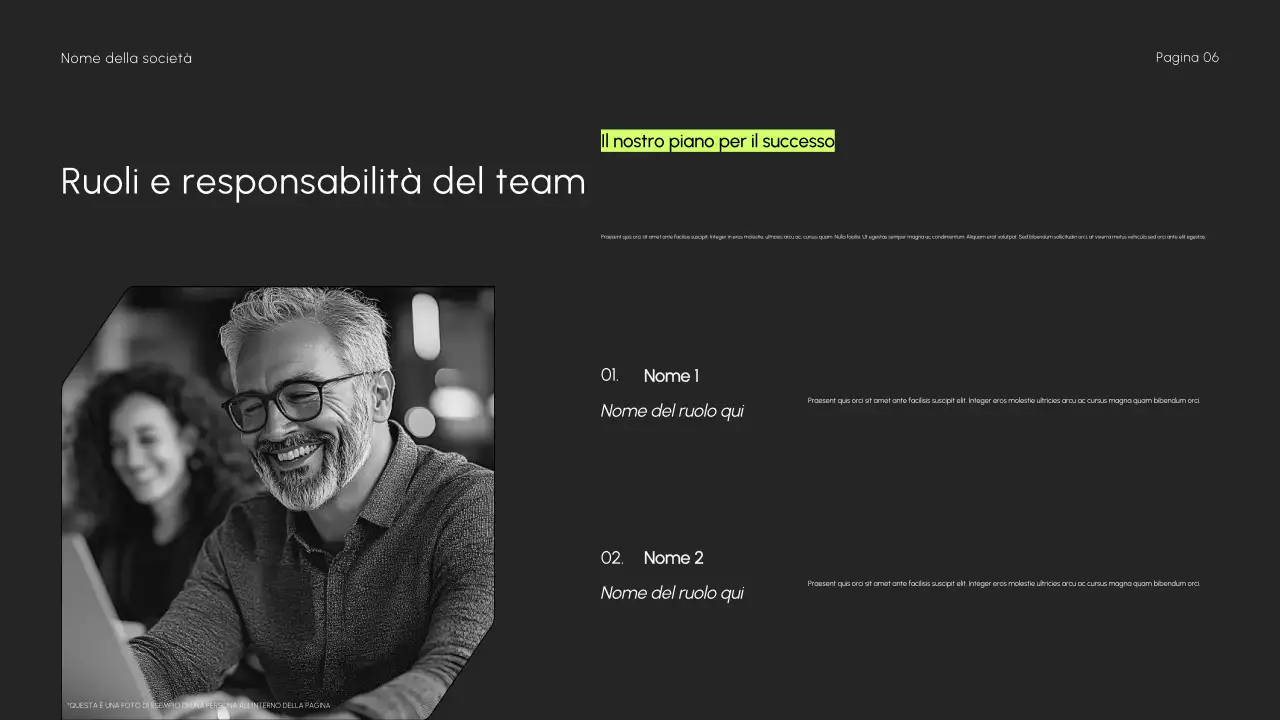 Presentazione della strategia di vendita minimalista, scura ed elegante