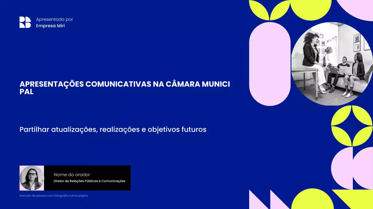 Apresentação da reunião municipal geométrica azul