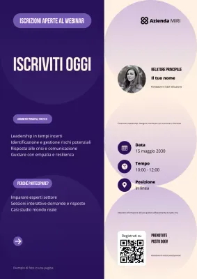 Promozione webinar geometrico moderno viola