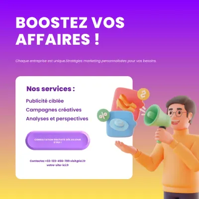 promotion d'entreprise moderne en violet