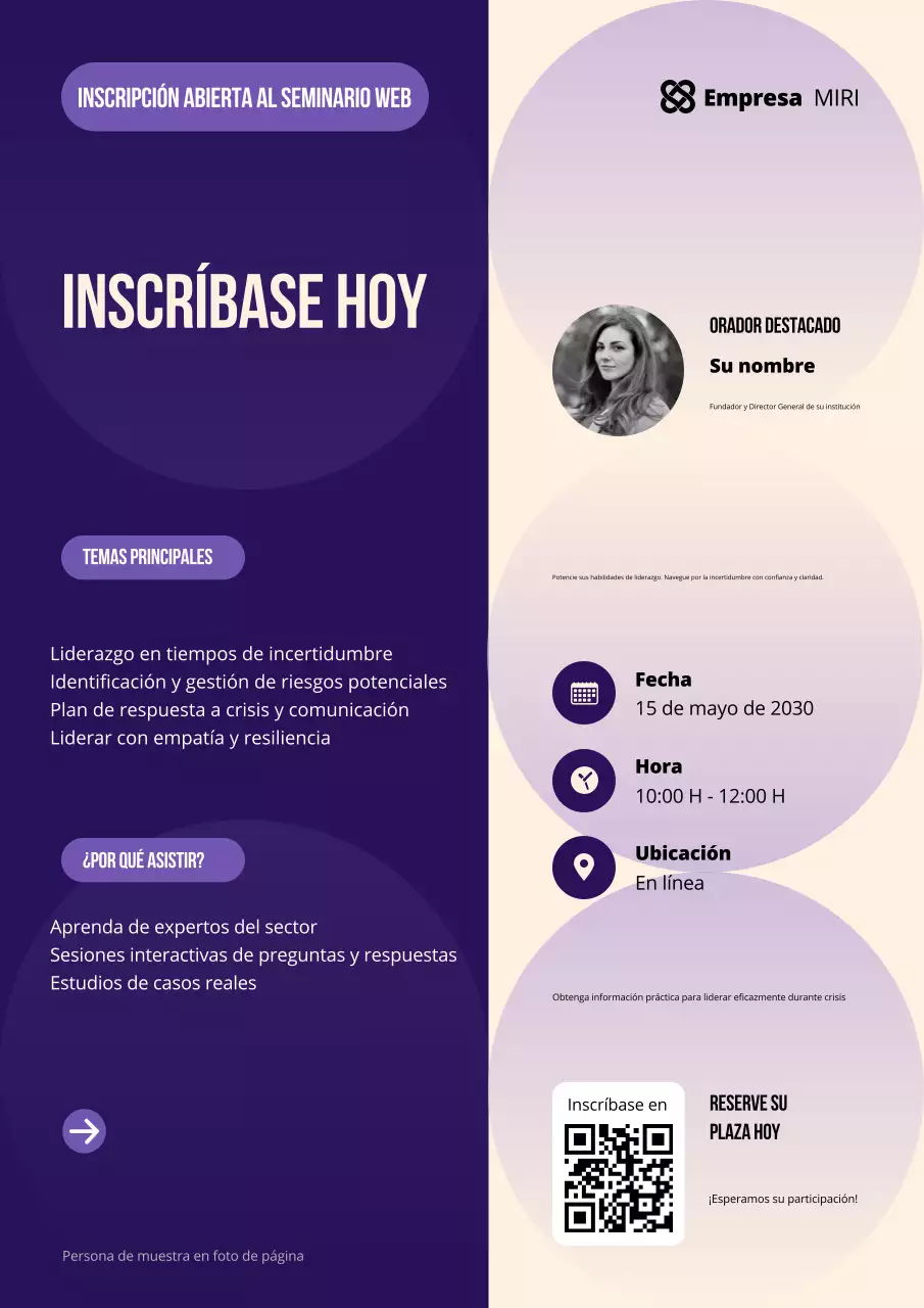 Púrpura Moderno Geométrico Promoción Webinar