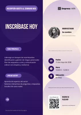 Púrpura Moderno Geométrico Promoción Webinar