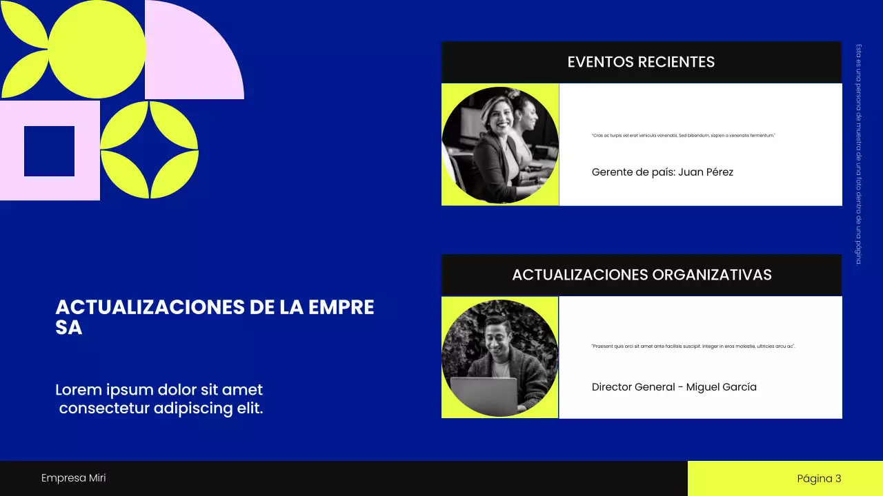 Presentación de la reunión geométrica azul