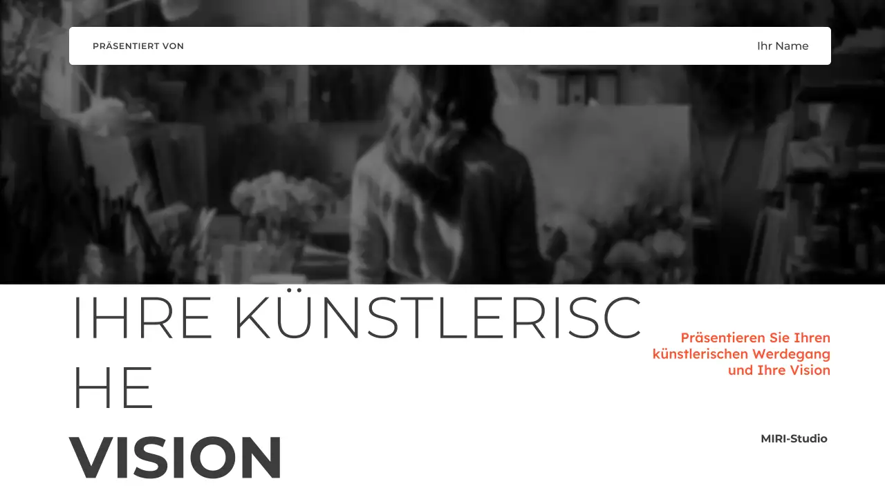 schwarz minimal kunst präsentation