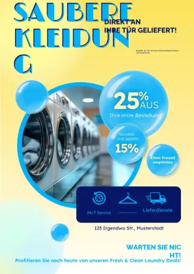 blue modern laundry promotion