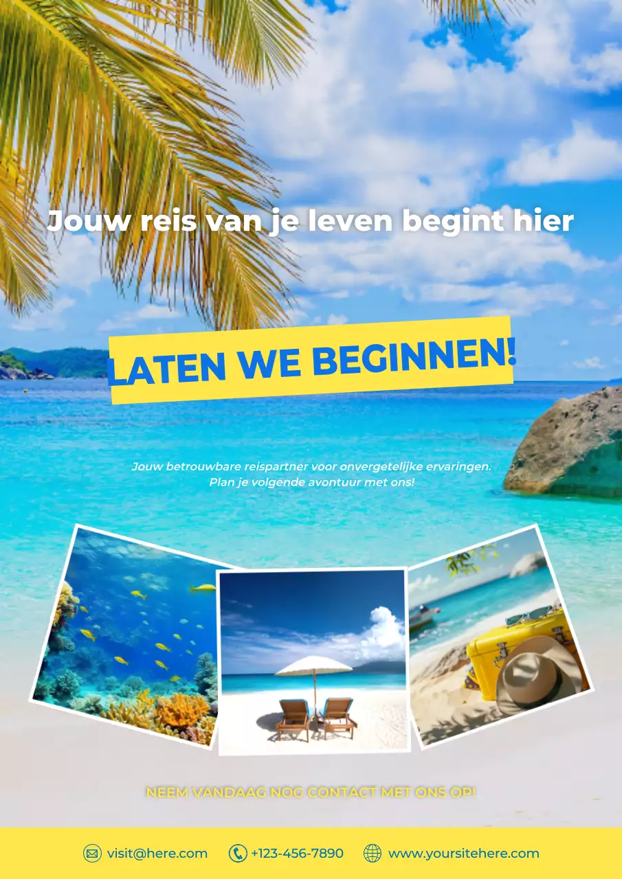 blauwe moderne zee reis promotie
