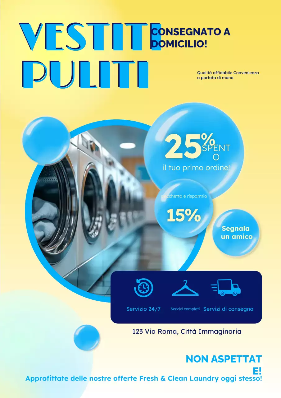 promozione lavanderia moderna blu
