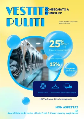 promozione lavanderia moderna blu