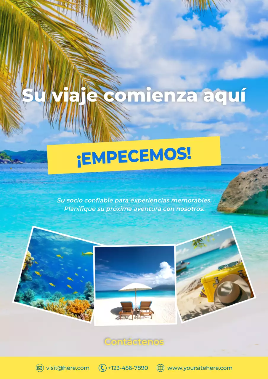 promoción de viajes blue modern sea