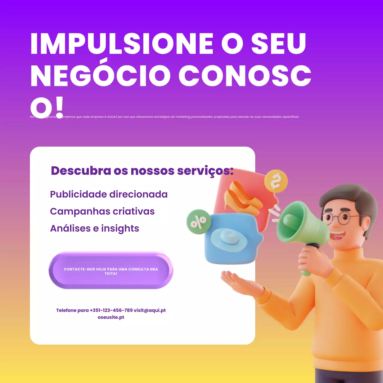 promoção comercial moderna púrpura