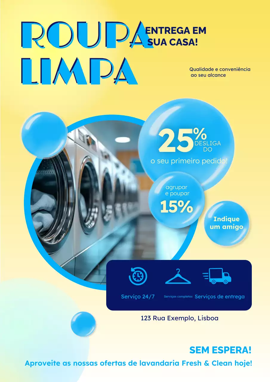 promoção lavandaria moderna azul