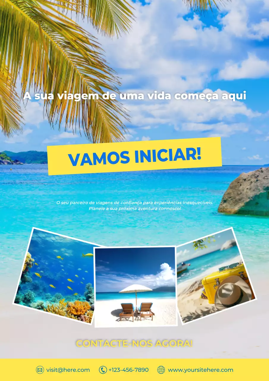 promoção de viagens mar azul moderno