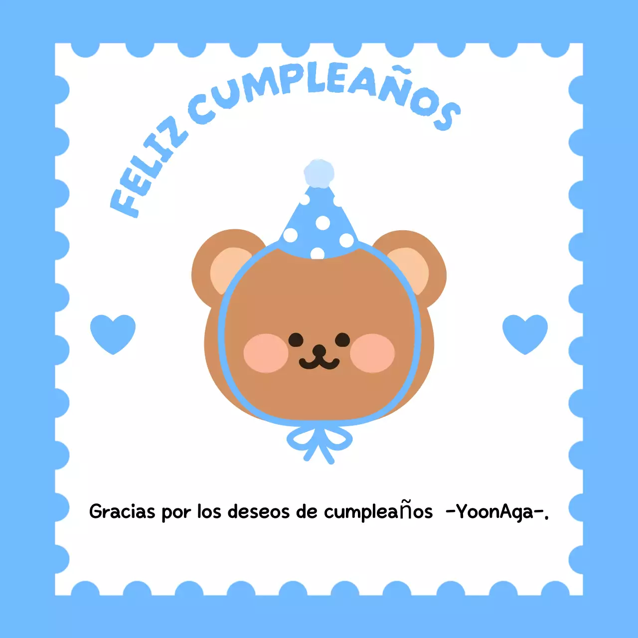 Deseos de cumpleaños con una simpática ilustración de un osito de peluche