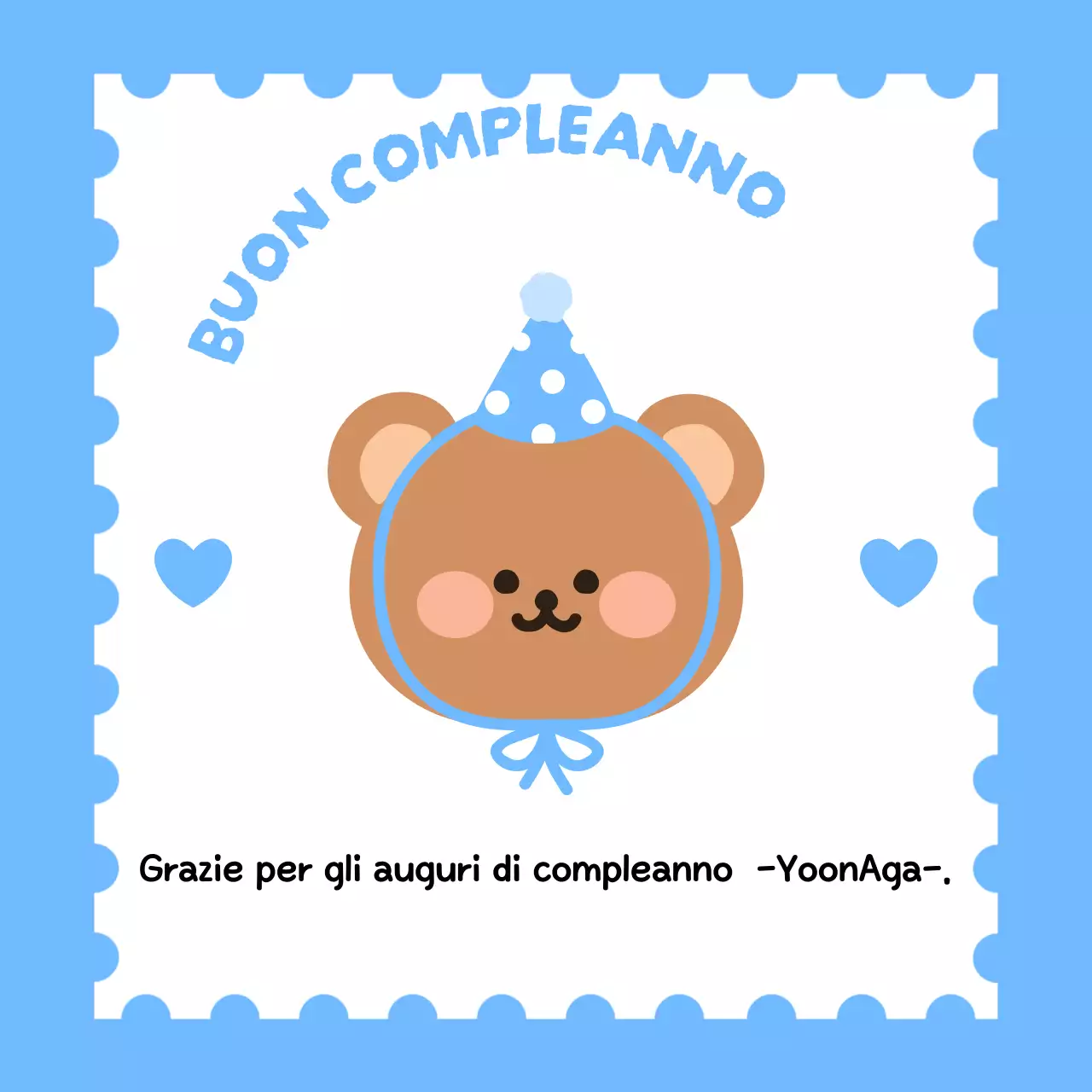 Auguri di compleanno con l'illustrazione di un simpatico orsacchiotto