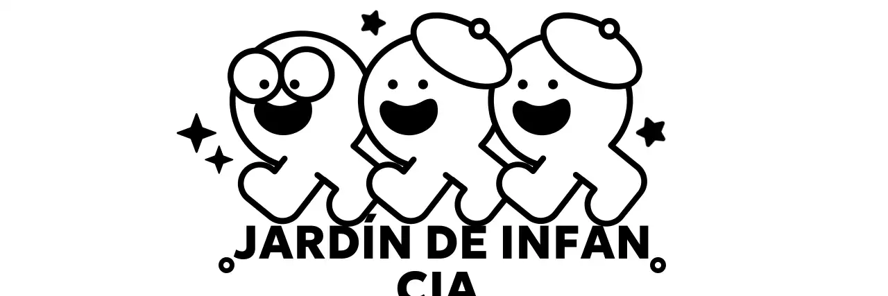 Logotipo de educación infantil en blanco y negro