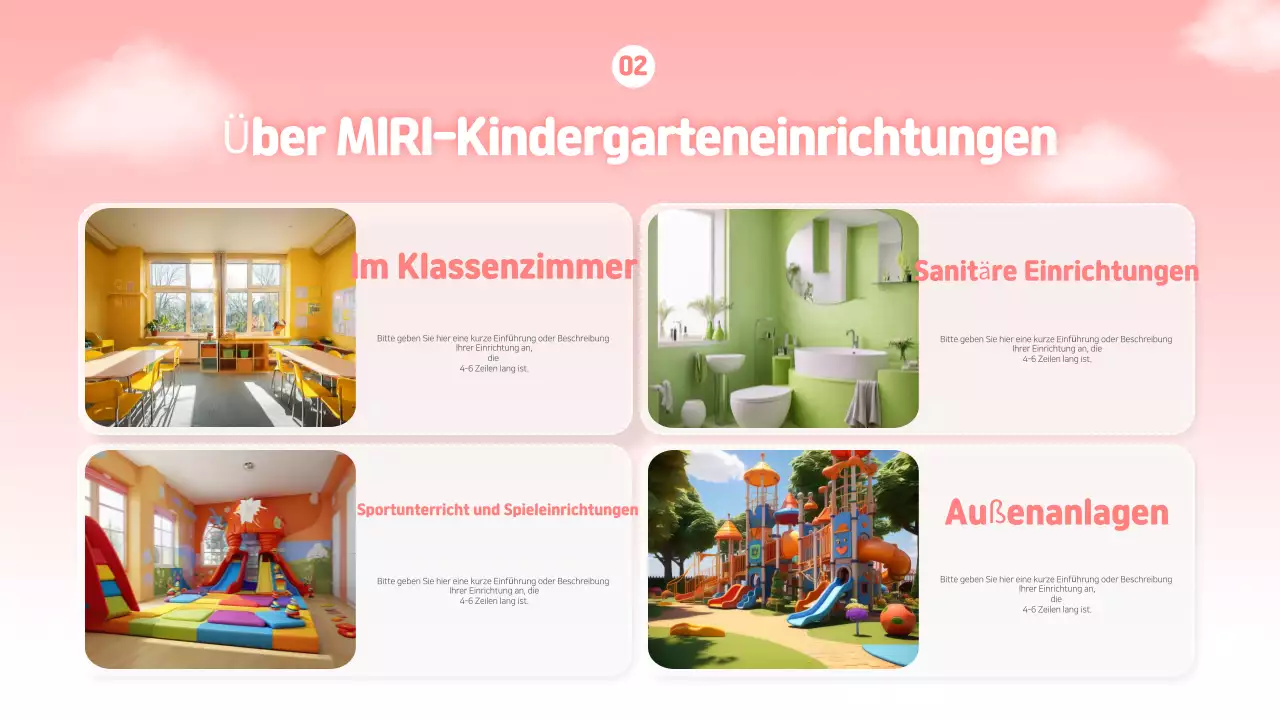 Natürliche Kindergarten-Orientierung Präsentation in Hellblau und Grün
